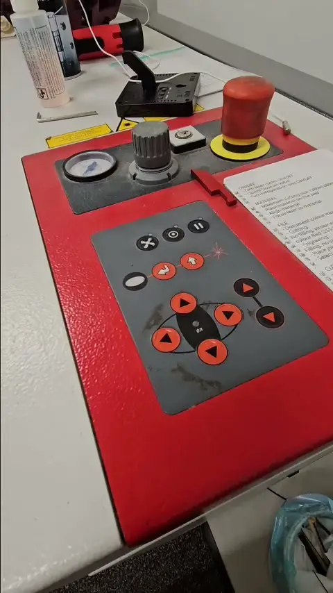 Frame from the video: the dead control panel with no lights
